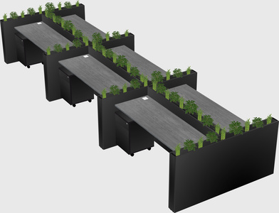 Rectangular shared desk