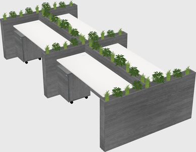 Rectangular shared desk
