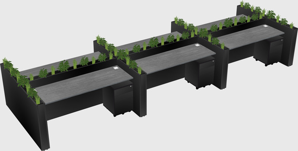 Rectangular shared desk