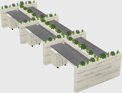 Rectangular shared desk
