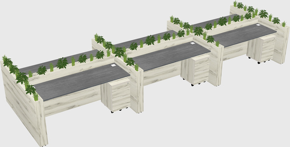 Rectangular shared desk