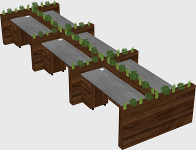 Rectangular shared desk