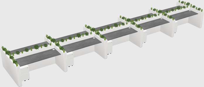 Rectangular shared desk