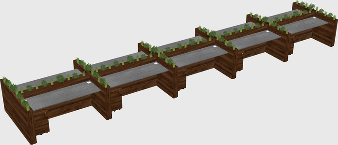 Rectangular shared desk