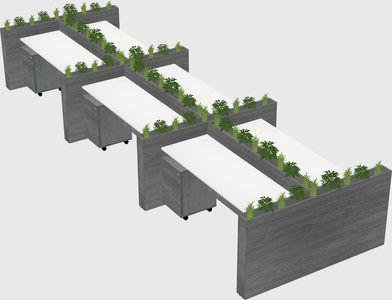 Rectangular shared desk