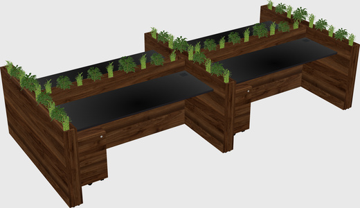 Rectangular shared desk