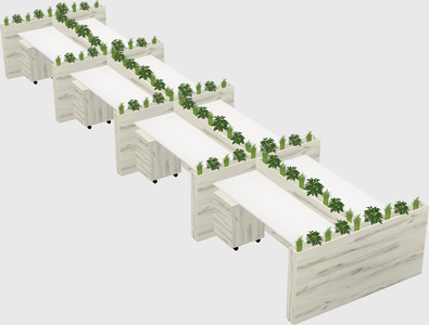 Rectangular shared desk