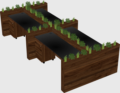 Rectangular shared desk