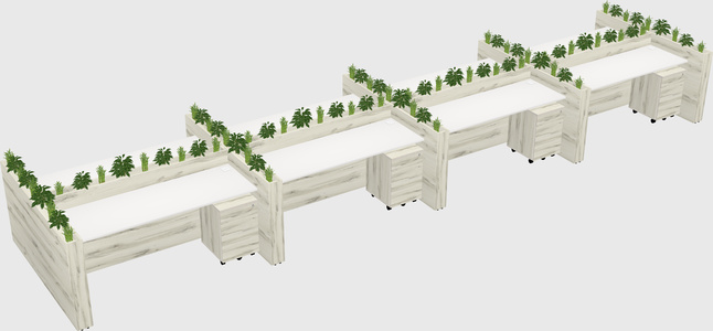 Rectangular shared desk