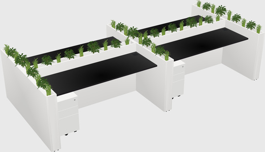 Rectangular shared desk