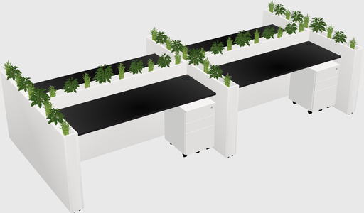 Rectangular shared desk