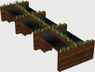 Rectangular shared desk