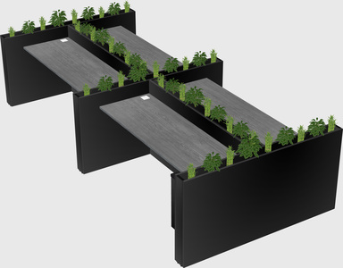 Rectangular shared desk