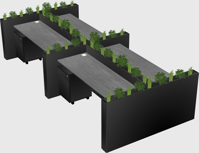 Rectangular shared desk