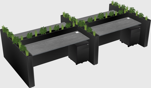 Rectangular shared desk