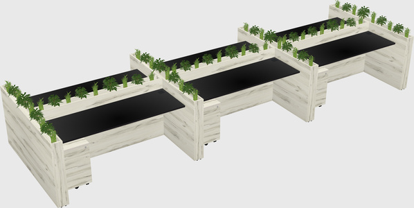 Rectangular shared desk