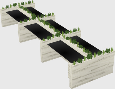 Rectangular shared desk