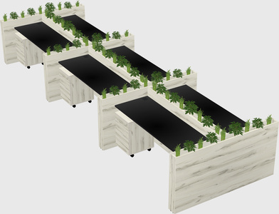 Rectangular shared desk
