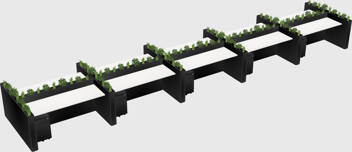 Rectangular shared desk
