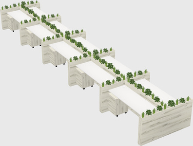 Rectangular shared desk