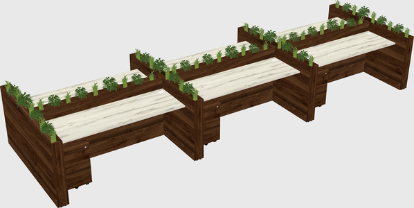 Rectangular shared desk