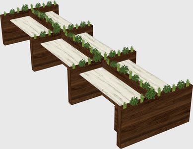 Rectangular shared desk