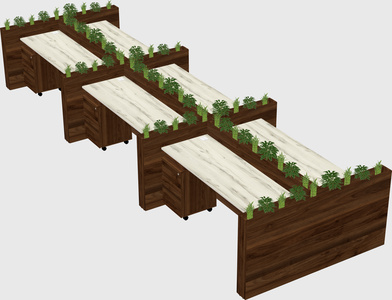 Rectangular shared desk