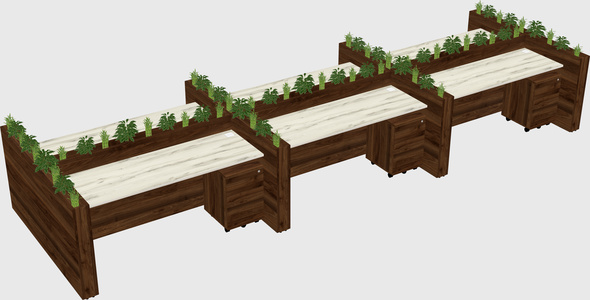 Rectangular shared desk