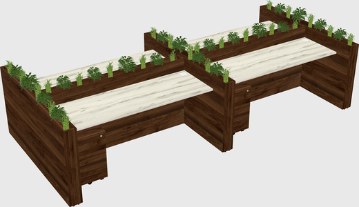 Rectangular shared desk