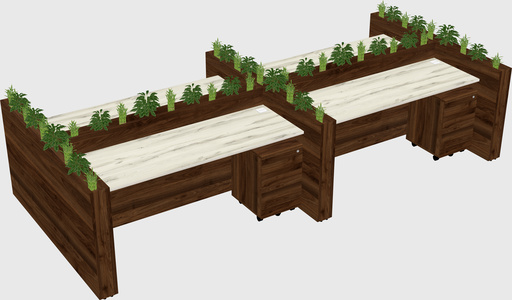 Rectangular shared desk