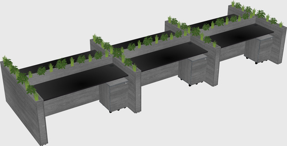 Rectangular shared desk