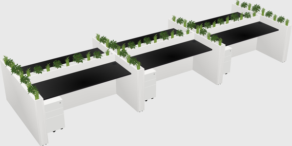 Rectangular shared desk