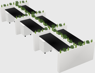 Rectangular shared desk