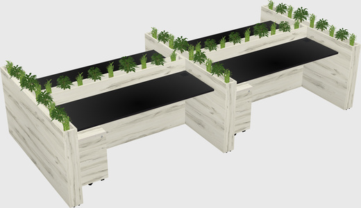 Rectangular shared desk