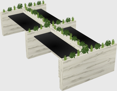 Rectangular shared desk