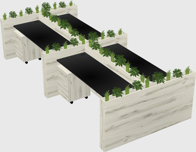 Rectangular shared desk