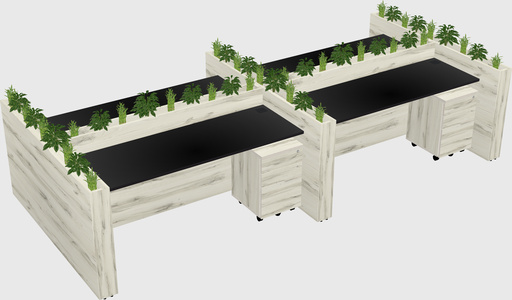 Rectangular shared desk