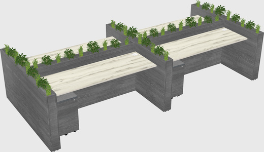 Rectangular shared desk