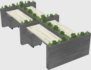 Rectangular shared desk