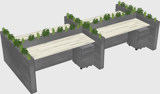 Rectangular shared desk
