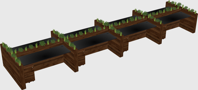 Rectangular shared desk