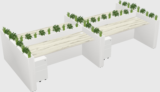 Rectangular shared desk