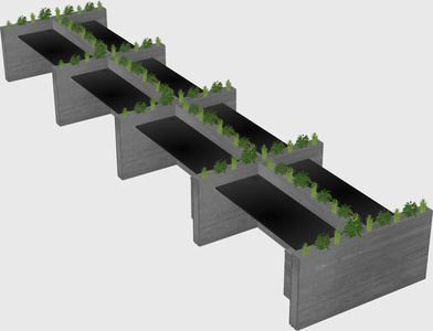 Rectangular shared desk