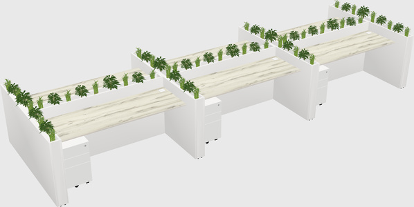 Rectangular shared desk