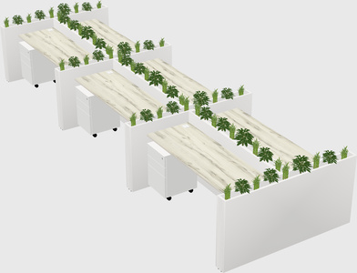 Rectangular shared desk
