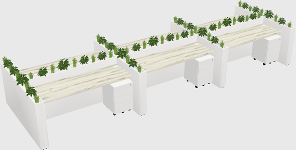 Rectangular shared desk