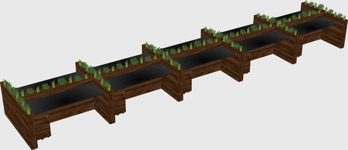 Rectangular shared desk
