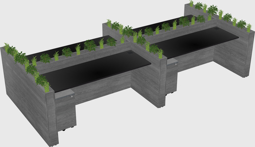 Rectangular shared desk