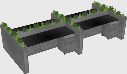 Rectangular shared desk