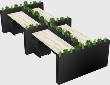Rectangular shared desk